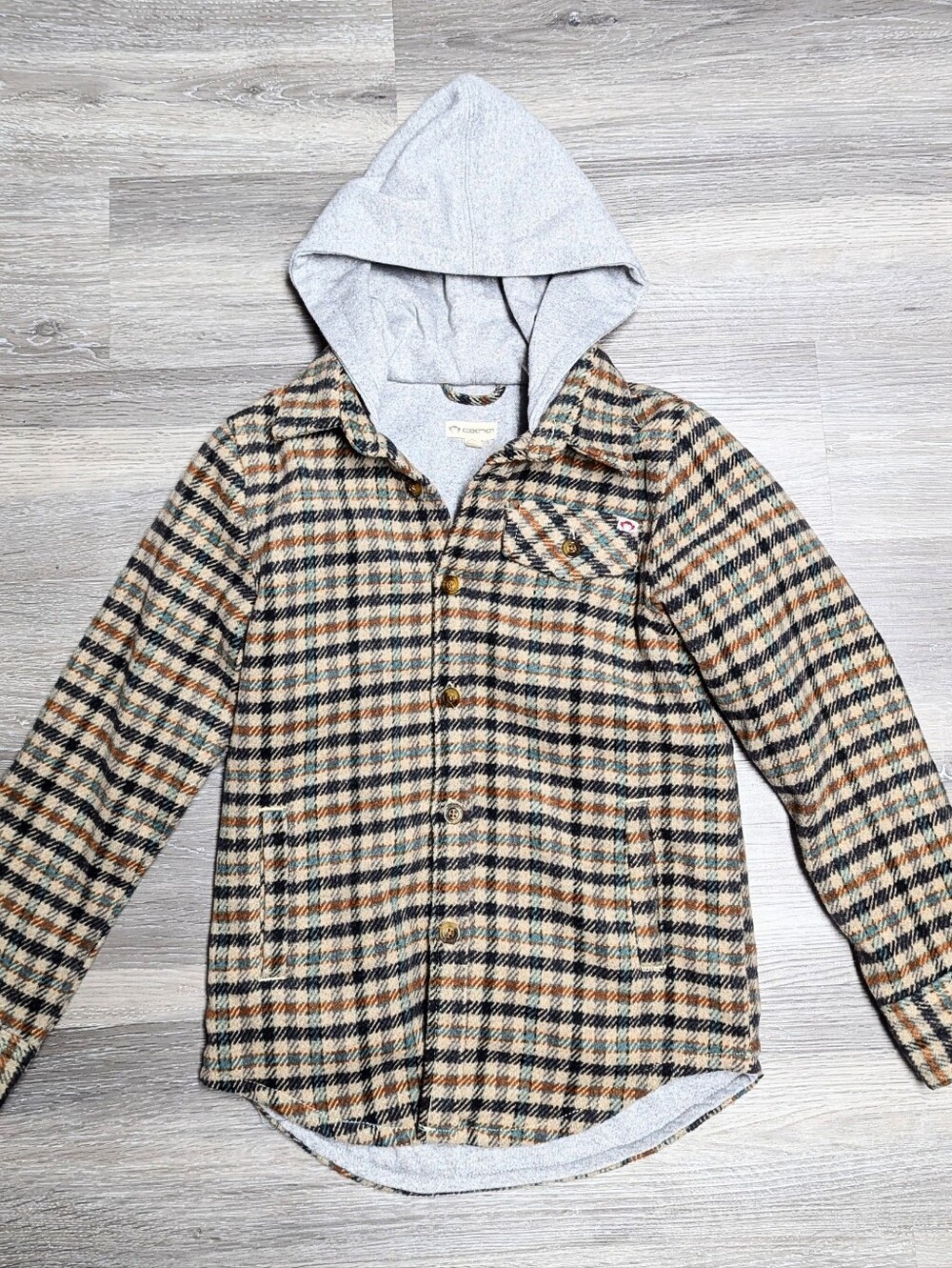 Appaman Plaid Hooded Overshirt Jacket Size 8 Button Up